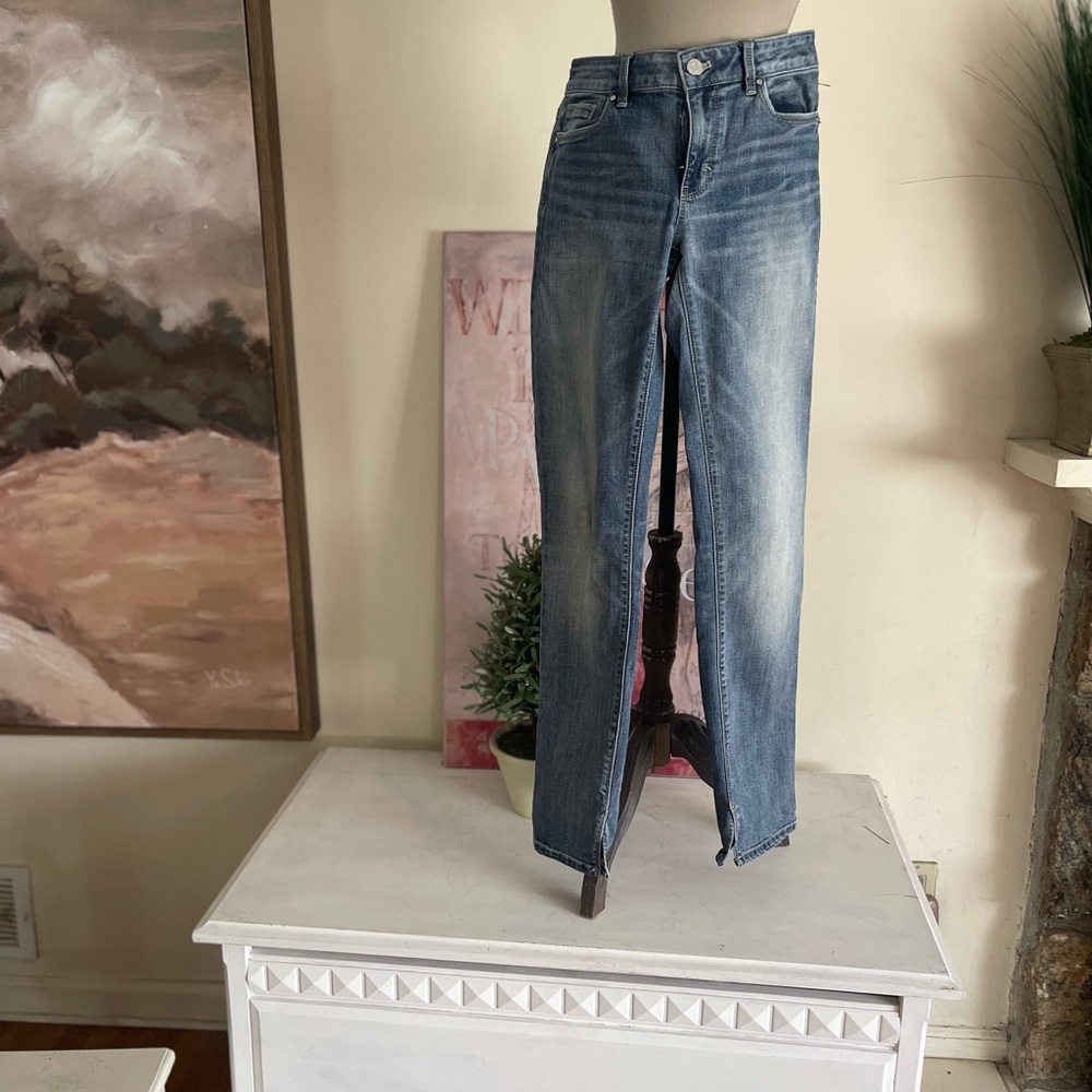 White House Black Market Light Blue Slim Cut Straight Jeans